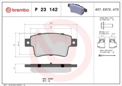 Stabdžių trinkelių rinkinys, diskinis stabdys BREMBO P 23 142 kaina