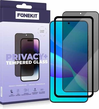 FoneKit Privacy+ Full Cover -panssarilasi, Galaxy S25+ / S24+, musta
