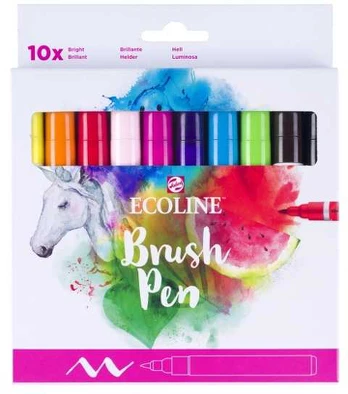 EcoLine Ecoline Pen set Bright | 10 colours