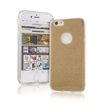 iLike iPhone X / iPhone XS Glitter 3 viename galinis Apple Gold dėklas