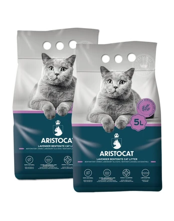 ARISTOCAT Bentonite Plus levandų bentonito kraikas 15 l (2 x 5 l)