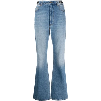 Platėjantys džinsai moterims, Mėlyna, FLARE PANTS