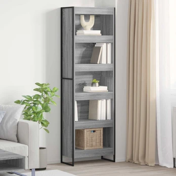 Knygų spinta 2 pcs Pilkas Sonoma 80 x 30 x 155 cm