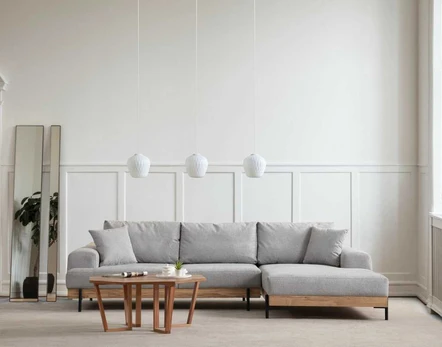 Kampinė sofa Eti Oak Right - Pilkas