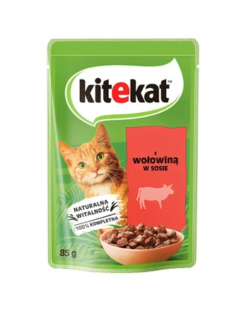 KITEKAT Jautiena padaže 85 g suaugusioms katėms