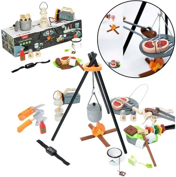 Lean Toys Camping Set Wooden Campfire Accessories 45 El