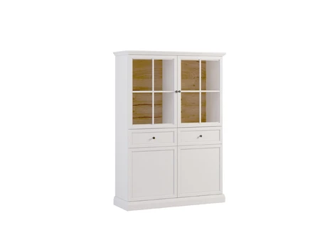 Vitrina Gala Meble Lucca W4D2S, balta Opal / Craft ąžuolas