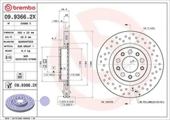 BREMBO 09.9366.2X Stabdžių diskas