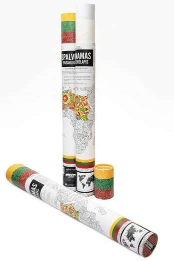 Piešimo rinkinys World Map, balta sp., LT