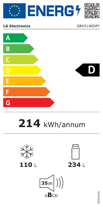 Šaldytuvas LG GBV5140DPY