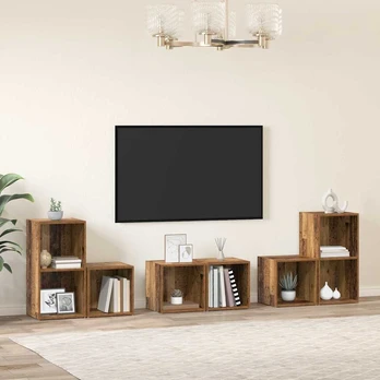 TV spintelės komplektas 6 pcs Senovinis medis Apdirbta mediena