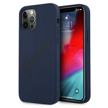 Telefono dėklas Guess Script Vintage, Apple iPhone 12 Pro, tamsiai mėlyna