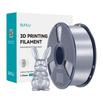 Sunlu PLA+ Silk plastikas 3D spausdintuvams, sidabrinis