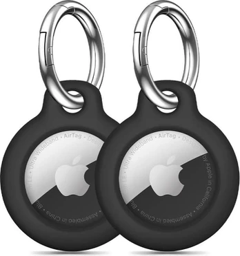 Juodas dėklas Apple Airtag "Tech-Protect Rough 2-Pack"