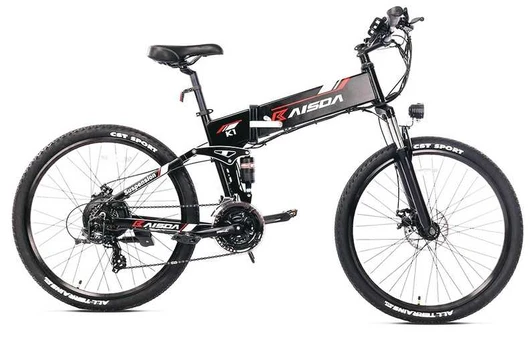 Elektrinis dviratis Kaisda K1, 26", 500W, 10,4Ah, juodas