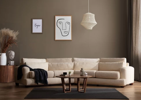 Hanah Home 4 vietų sofa River 4 Seater Left (Xc Left-2R) - rusvai gelsvas