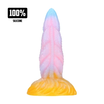 Fiction Cock Rainbow Stallion Silicone Anal Plug - Multicolor, Medium