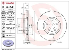 Stabdžių diskas BREMBO 09.N242.21
