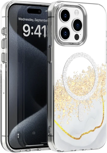 Dėklas Telforceone Epoxy Mag case for iPhone 14 Pro 6,1' baltas