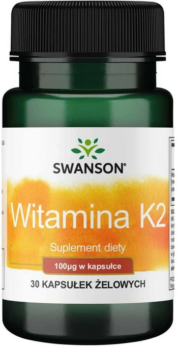 Swanson VITAMINAS K2 100 MCG (NATŪRALUS) – 30 kapsulių