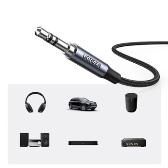 USB-C cable UGREEN CM450 to 3.5mm AUX mini jack, 1m (black)