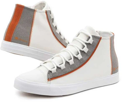 men's high-top trainers t343 - baltas