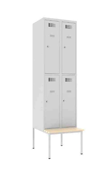 Metalinė spinta Classic 2R su suoliuku, 4 skyriai
