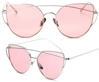 GLAM ROCK MIRROR AKINIAI CAT EYE RAUŽINIS SIDABARAS