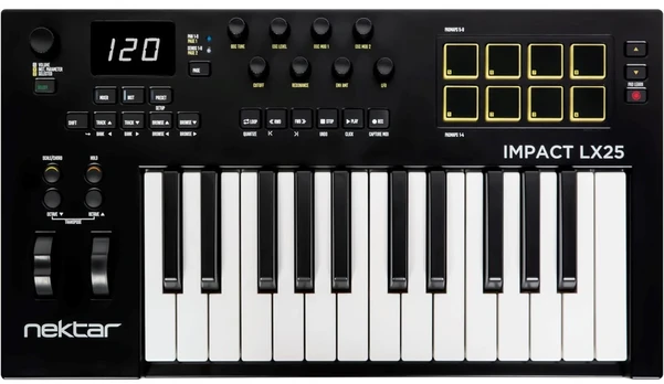 Nektar Impact LX 25 mkIII - MIDI keyboard 25 keys USB, juodas