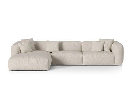 Boucle Modular Left Corner Sofa, "Martina", 3 Seats, 330x176x75, Beige