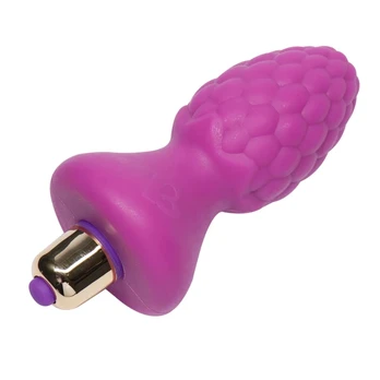 Rocks-Off Ass-Berries 7-Speed Intimate Plug Raspberry 9.5 cm Silicone