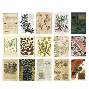 Retro koliažo medžiaga ir lipdukai., S Plant Notes