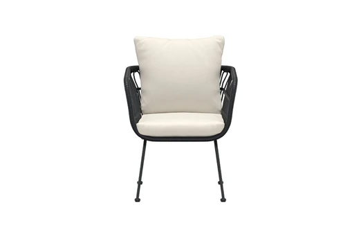 Isola Lounge Chair - Black / Black Rattan