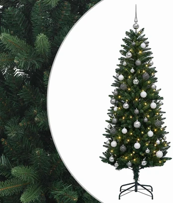 Dirbtinė hinged Kalėdų eglutė su burbulais 150 cm 150 LED