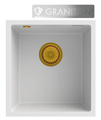 Granitinė kriauklė ir sifonas, Granitan mini, balti