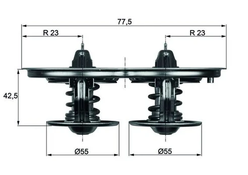 termostatas, aušinimo skystis MAHLE TX 32 75D