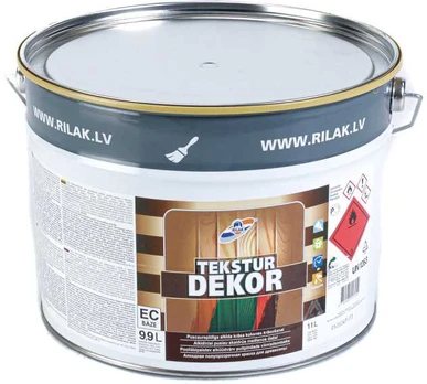 Dažai medienai Rilak TEKSTŪRDEKOR, bespalviai, 9.9 l