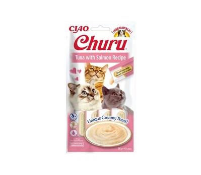 Churu Cat Tuna Salmon begrūdis, 56 g x 4
