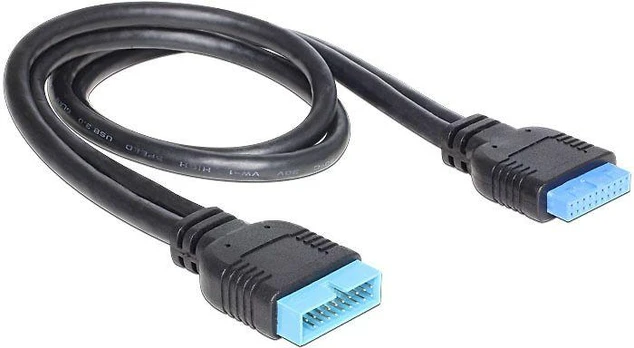 Delock USB 19 pin - USB 19 pin, 0.45m, Juodas (82943)