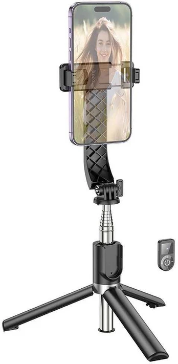 HOCO selfie stick with bluetooth remote control tripod K20 juodas