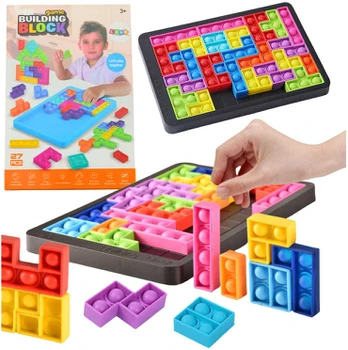 Lean Toys Tetris formos Pop It dėlionė 3-in-1 žaislas