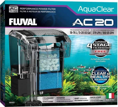 Fluval - AquaClear AC 20 Hang-On Filter - 379 L/H - 18–76L