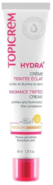 Topicrem HYDRA+ tonuotas kremas SPF50 #Medium 40 ml