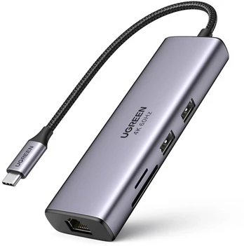 UGREEN 7-in-1 USB-C to USB-A/HDMI/SD/TF/PD/Ethernet RJ45 Adapteris