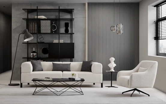 3 vietų sofa, Hanah Home, Gio, balta, 93 x 75 x 225