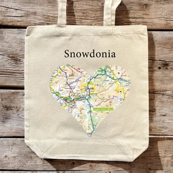 OS Map Premium Canvas Tote Bag - Snowdonia National Park