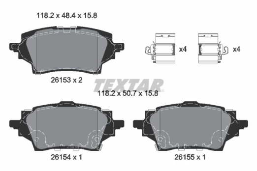 TEXTAR 2615301 Brake pad set