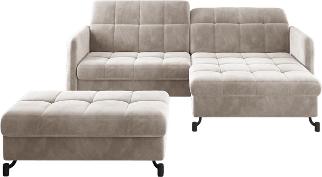 Komplektas kampinė sofa ir pufas Lorelle beige