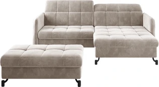 Komplektas kampinė sofa ir pufas Lorelle beige kaina