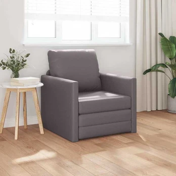 Sofa Grindų sofos lova 2-in-1 Pilkas 74x77x81 cm Dirbtinė oda